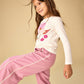 Lace Trim Track Pants, Hydrangea