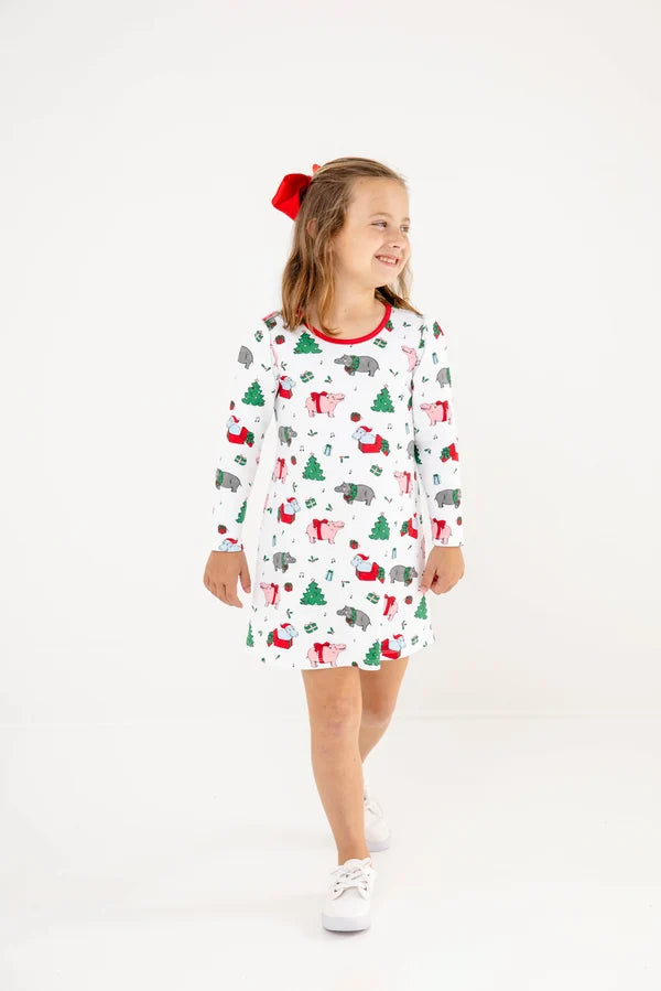 L/S Penny's Play Dress, I Want a Hippopotamus