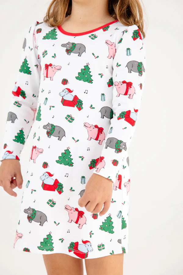 L/S Penny's Play Dress, I Want a Hippopotamus