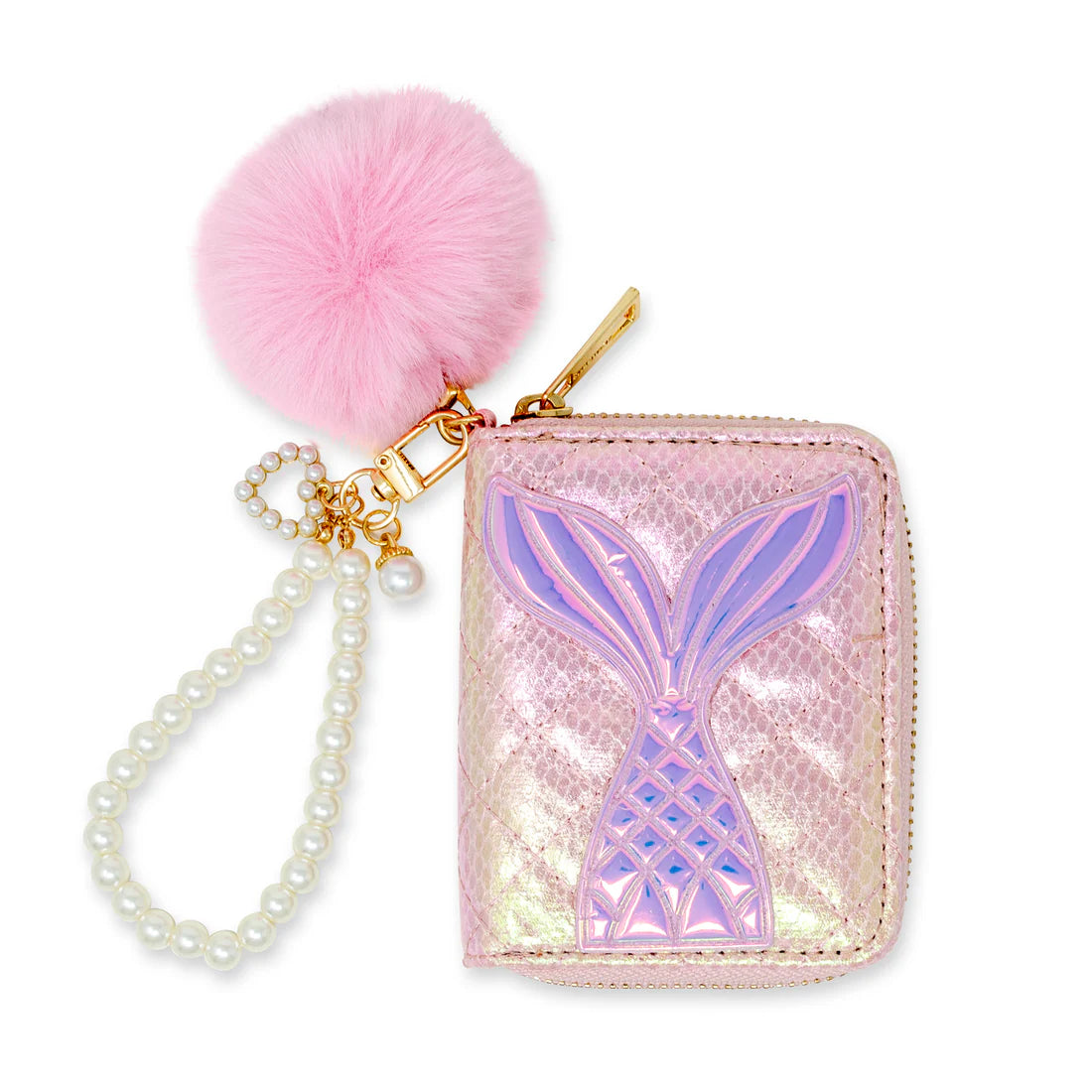 Mermaid Tail Pearl Snap Quilted Wallet