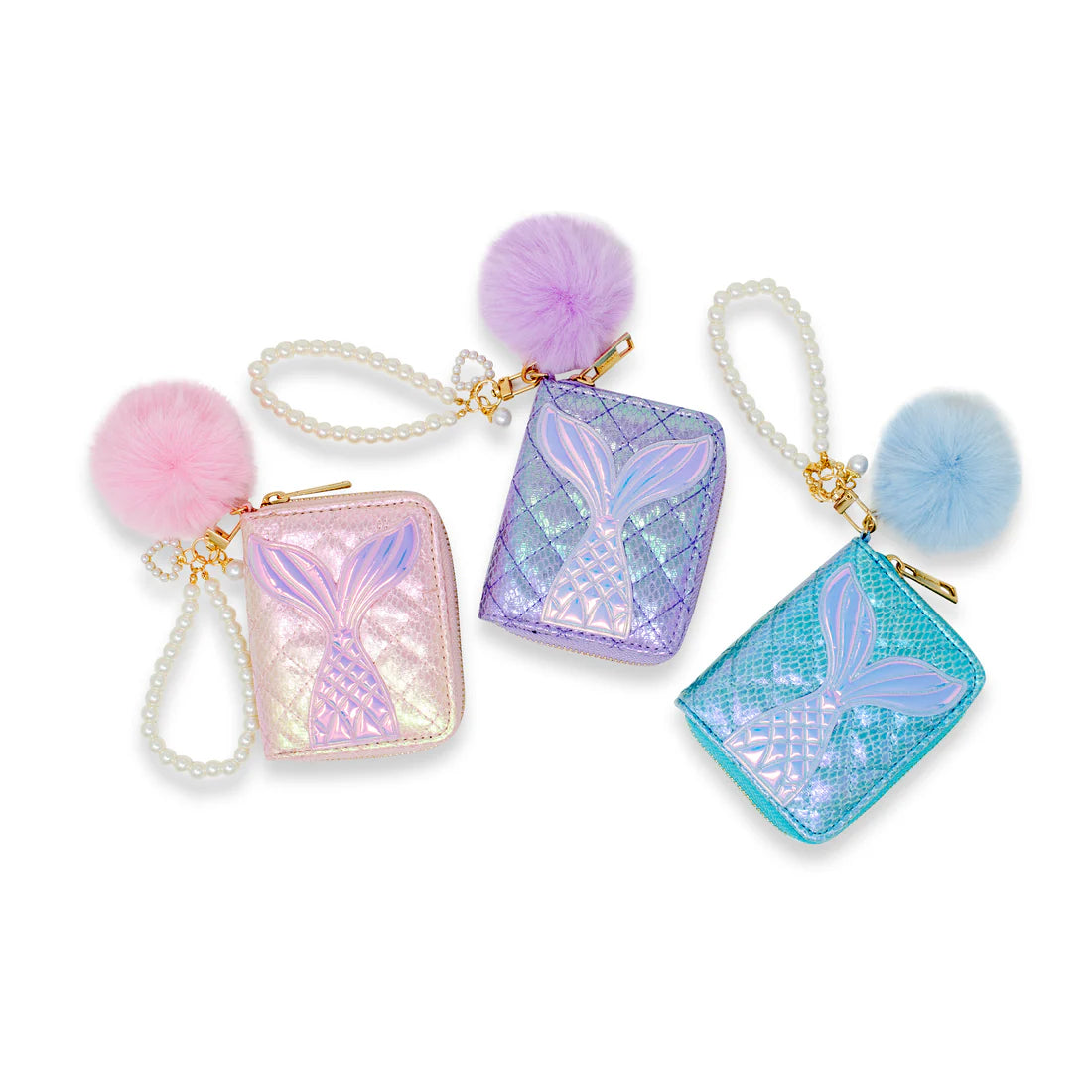 Mermaid Tail Pearl Snap Quilted Wallet
