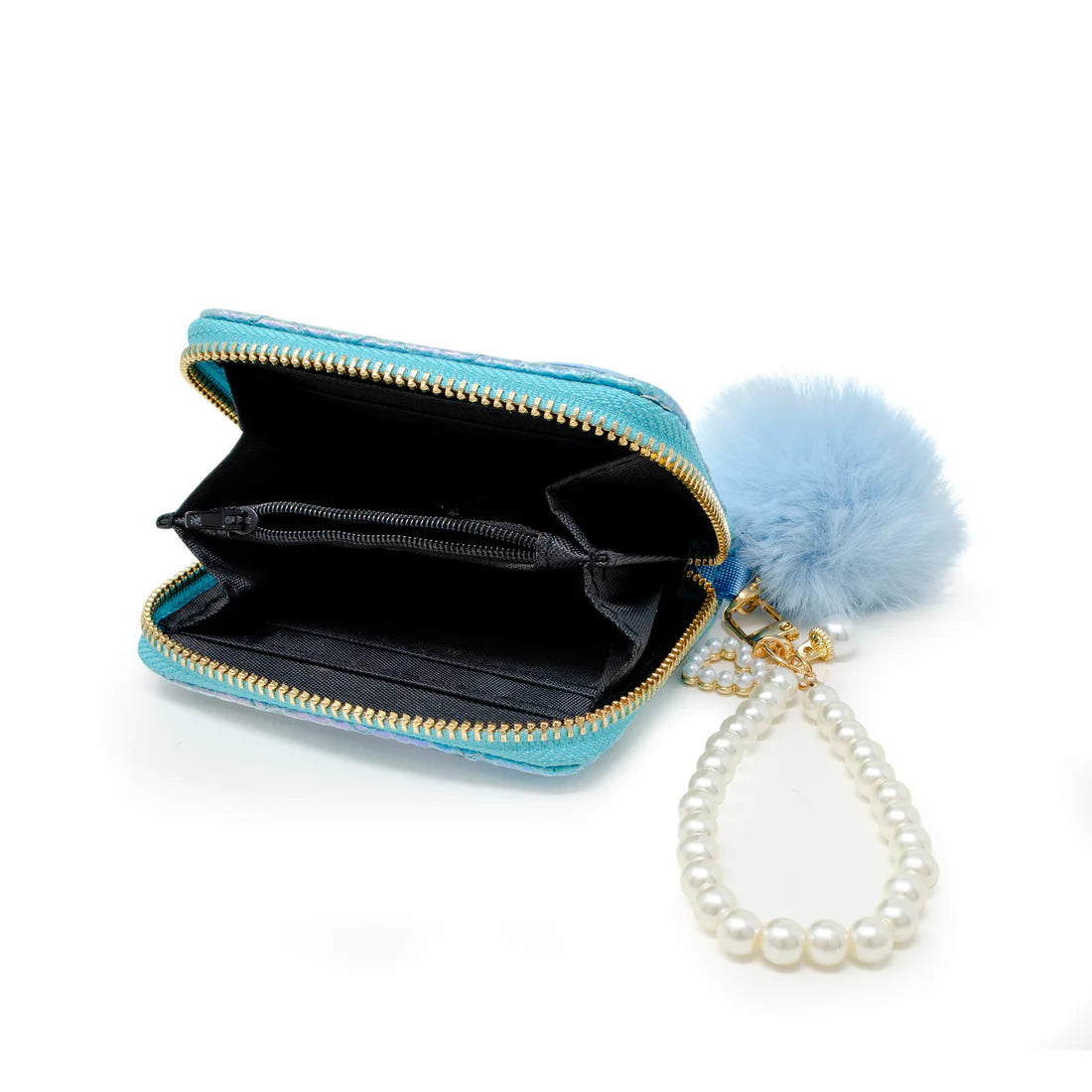 Mermaid Tail Pearl Snap Quilted Wallet