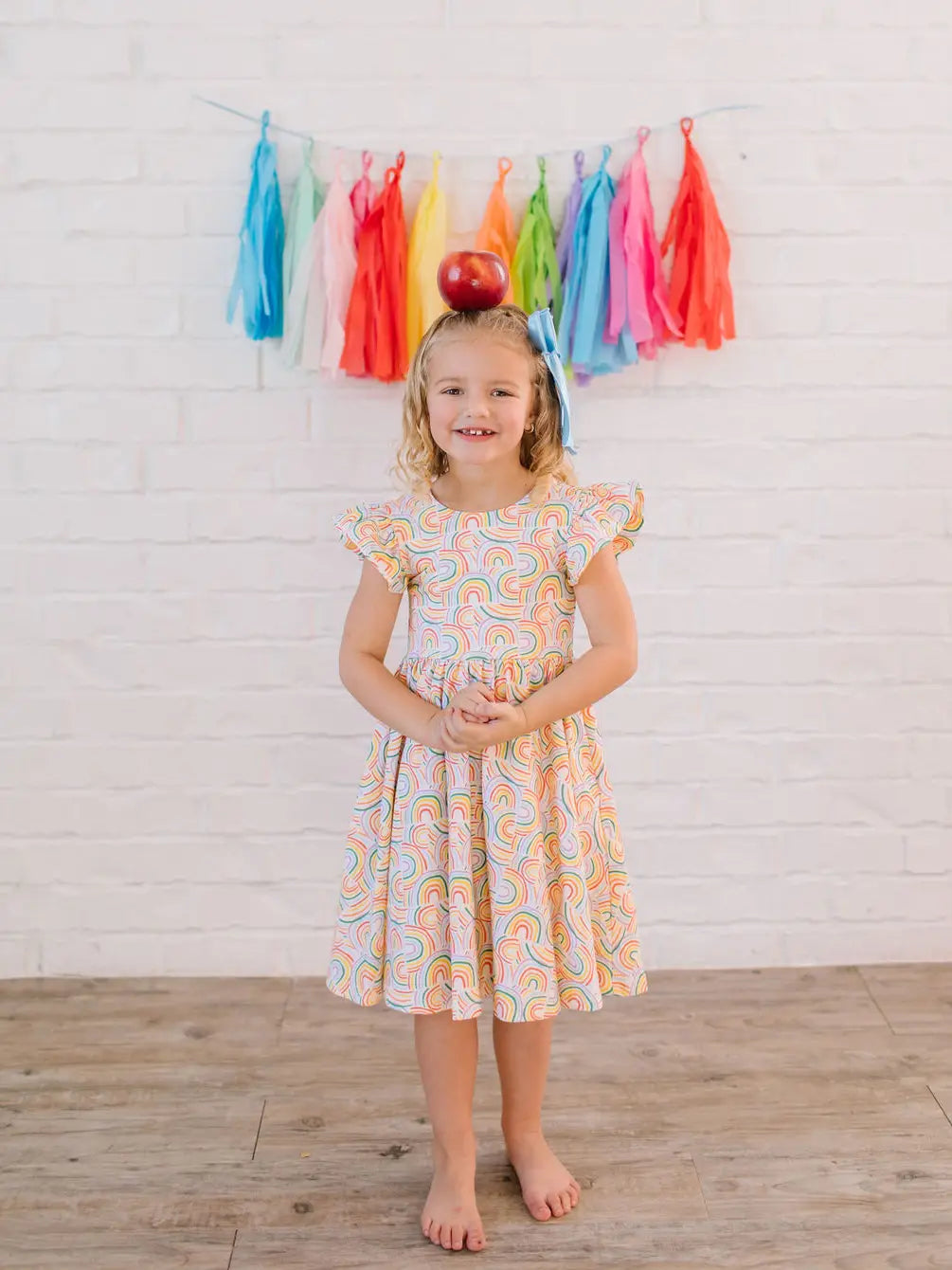 Olivia Dress in Primary Rainbow