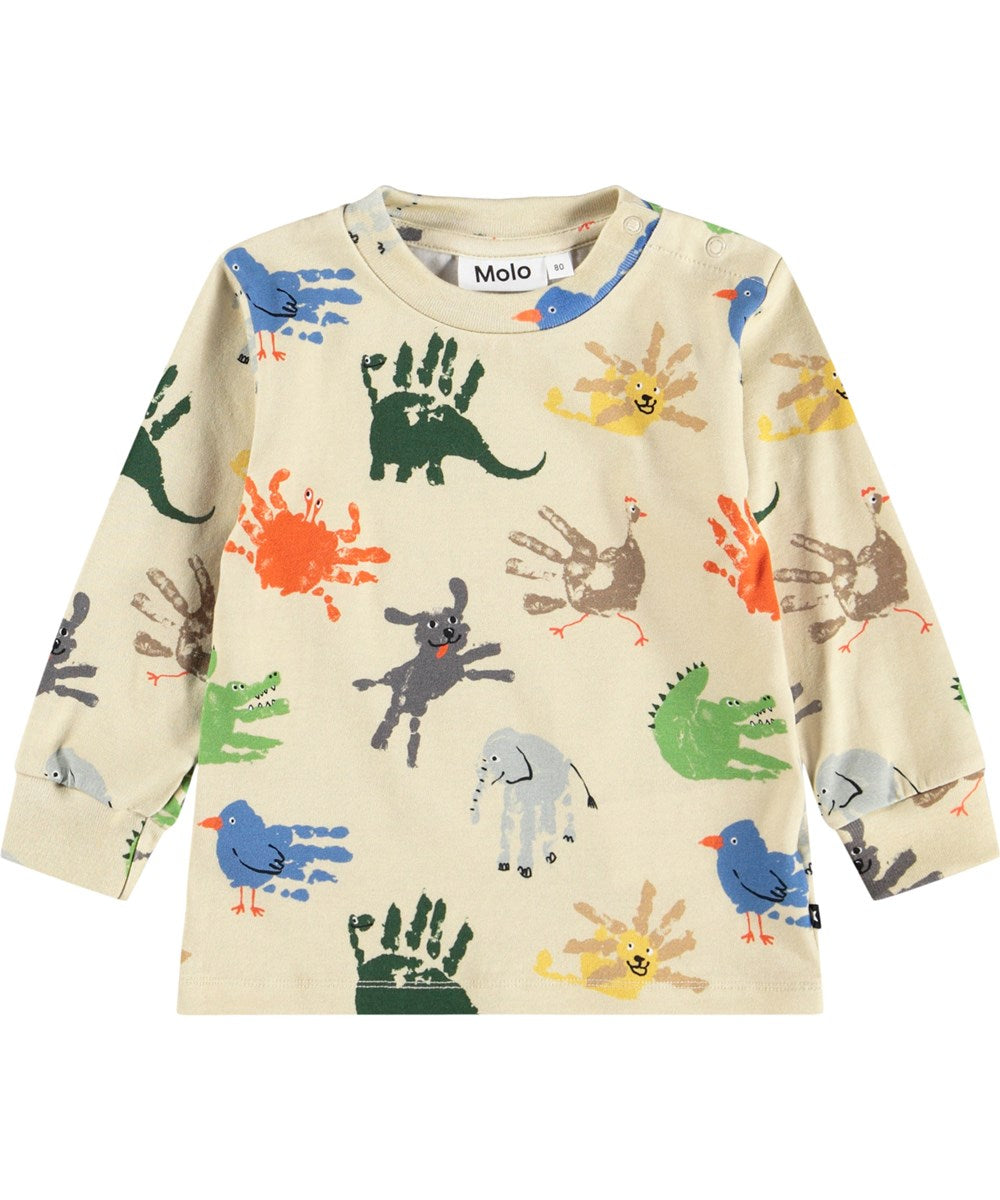 Eloy L/S Shirt, Hand Animals