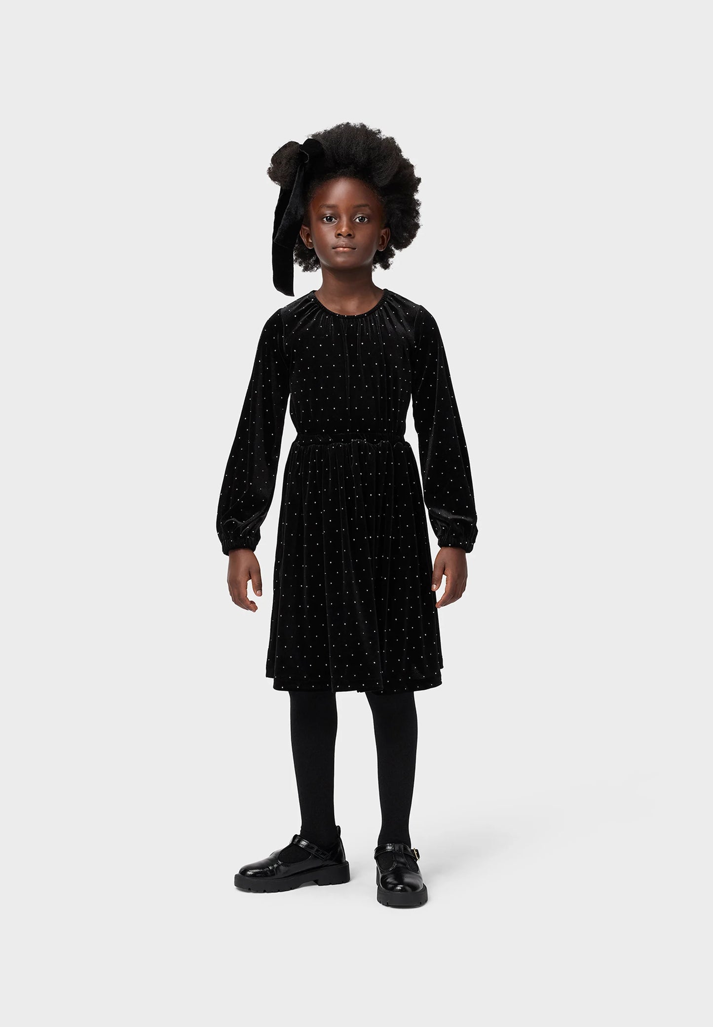 Carolyn L/S Dress, Black Stones