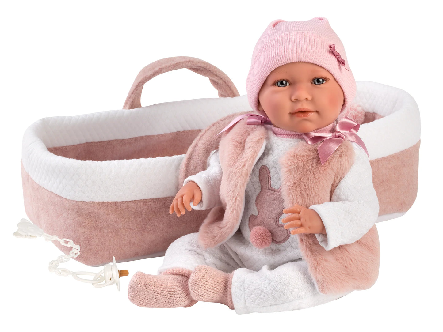 Opal 16.5" Articulated Soft Body Doll w/Carrycot