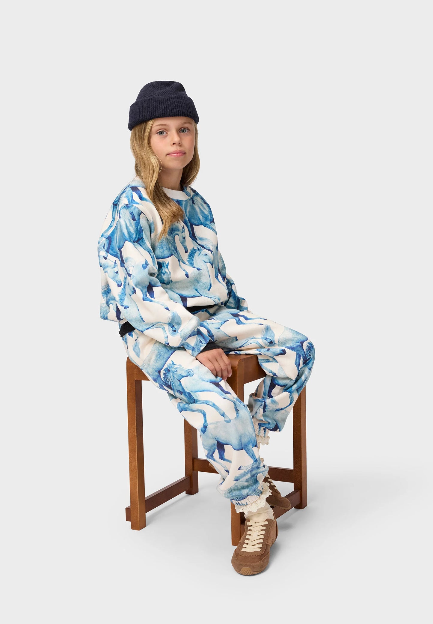 Marge Sweatshirt, Blau Ponies
