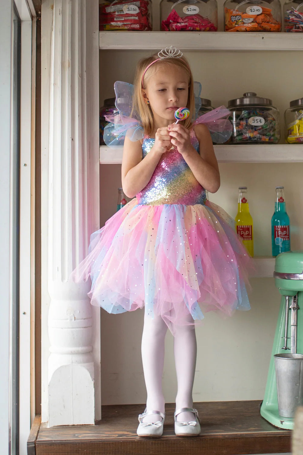 Rainbow Fairy Dress w/Wings