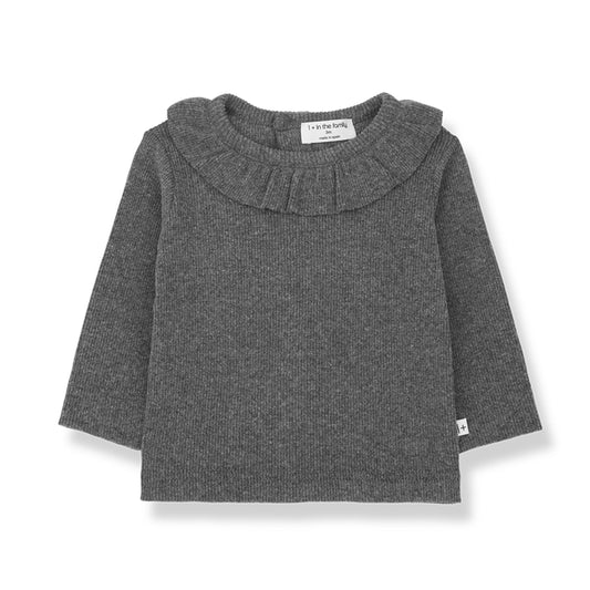 Anna Collar Blouse, Grey