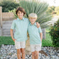 Will Performance Polo, Green & White Stripes