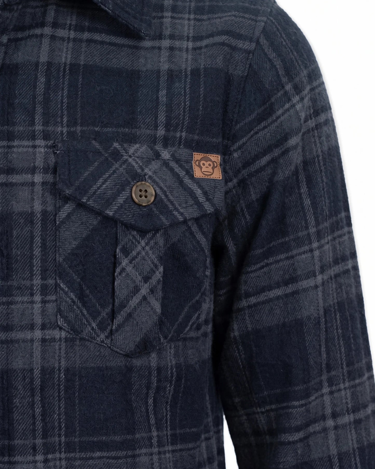 Flannel Shirt, Dark Navy Plaid
