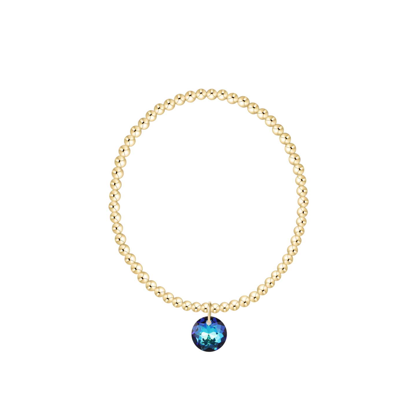 Classic Gold 3mm Bracelet - Reflection Small Charm