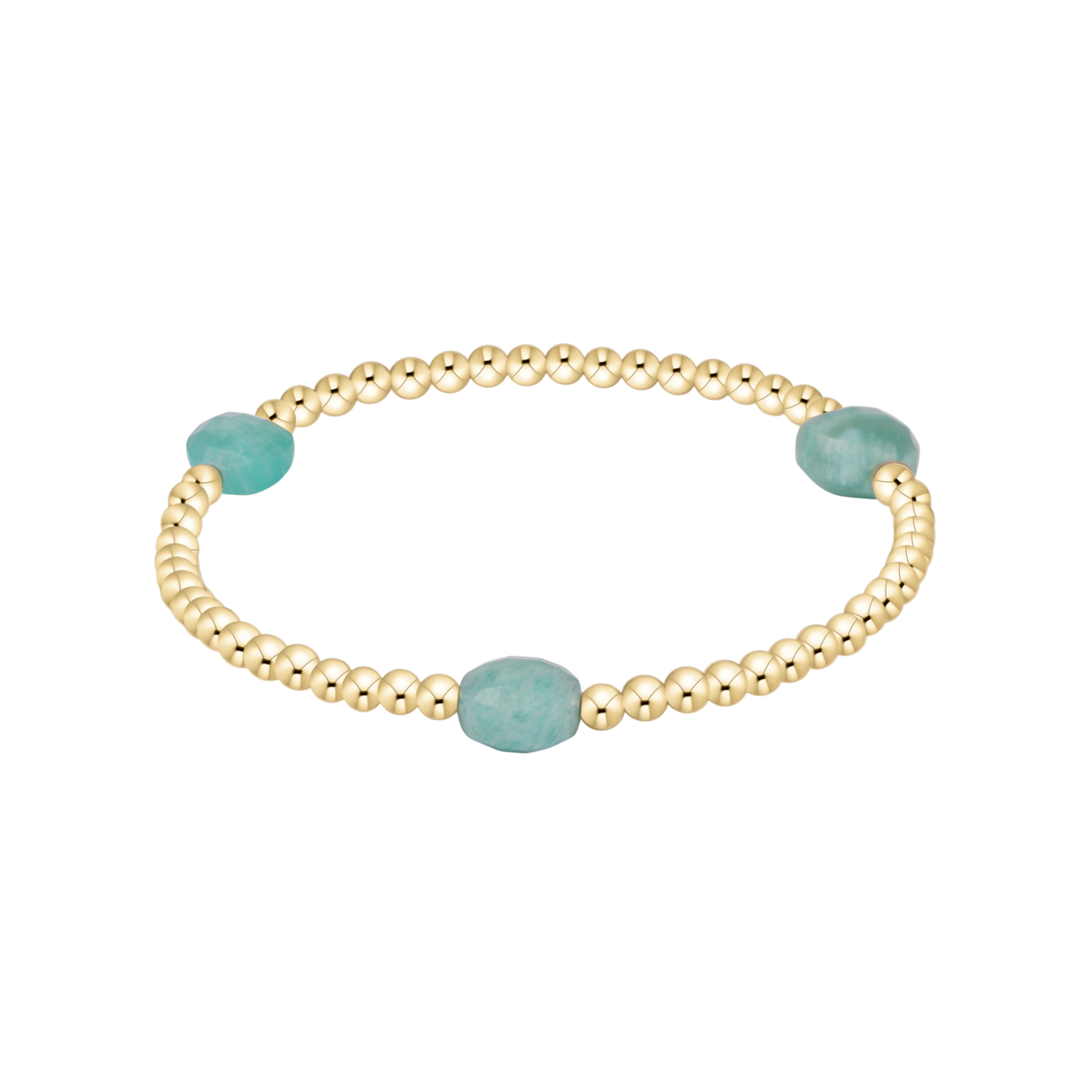 Admire Gem 3mm Gold Bracelet - Amazonite