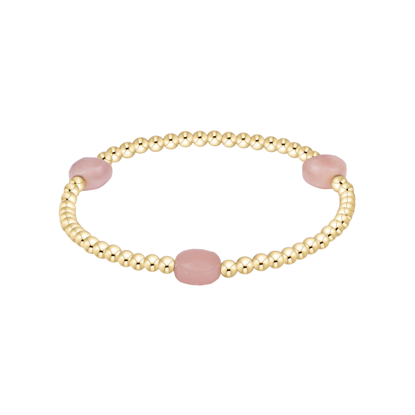 Admire Gem 3mm Gold Bracelet - Pink Opal