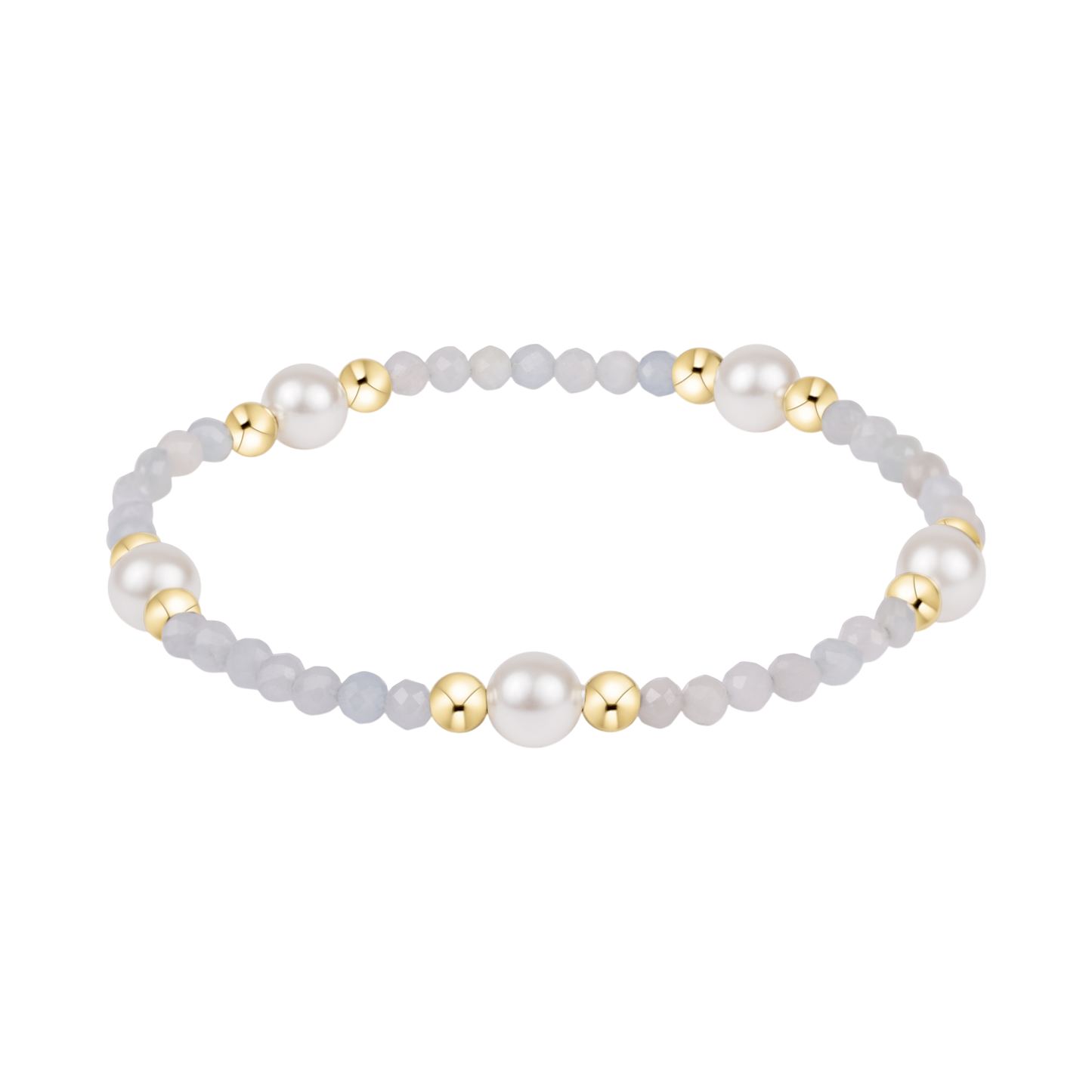 Extends Purpose Pearl 6mm Gem Bracelet - Aquamarine