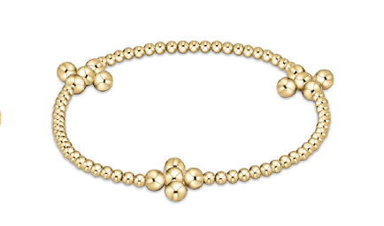 Signature Cross Gold Pattern 2.5mm Bead Bracelet