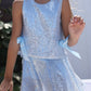 Baby Blue Sequin Bow Set