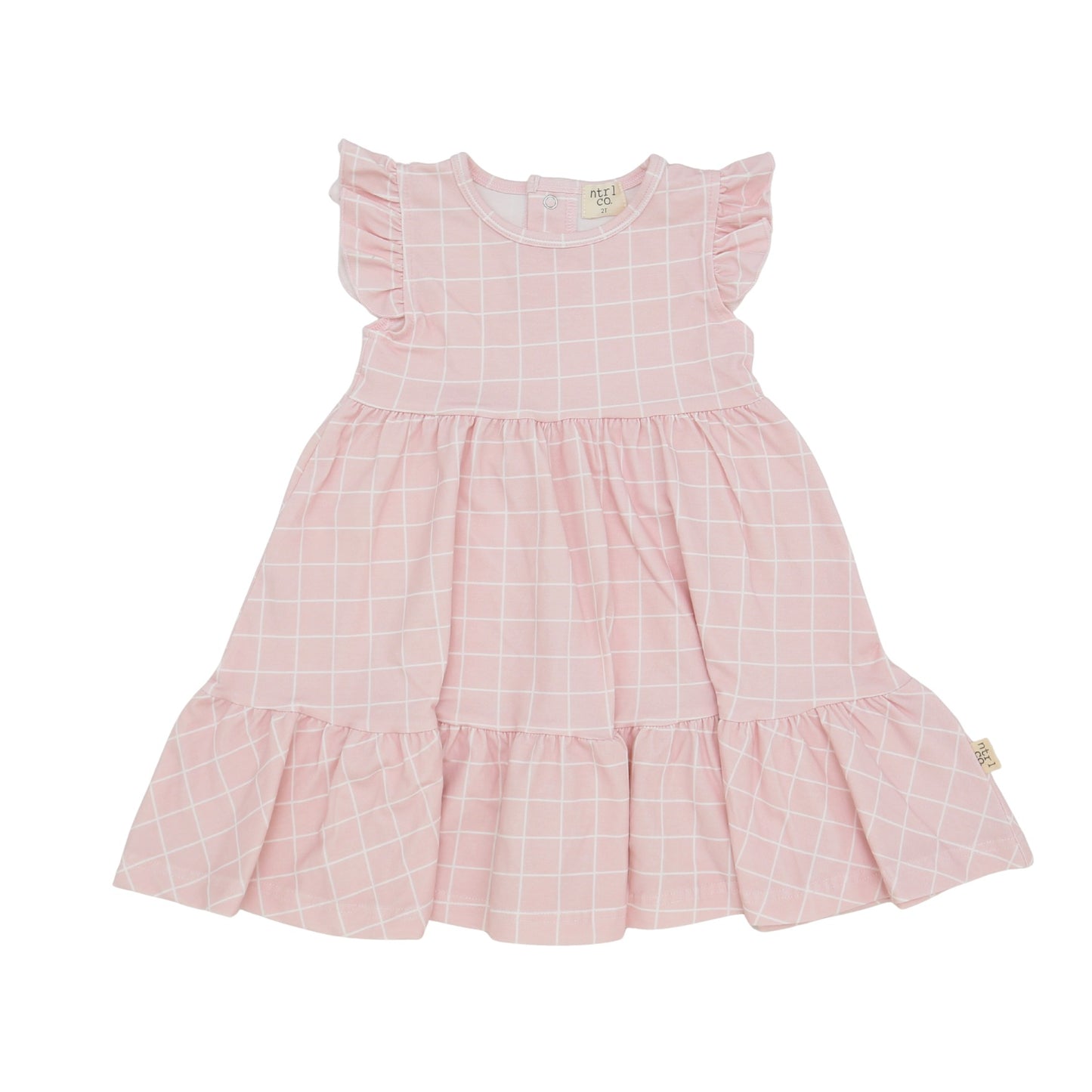 Ruffle Sleeve Dress, Barefoot Breeze, Ocean Grid