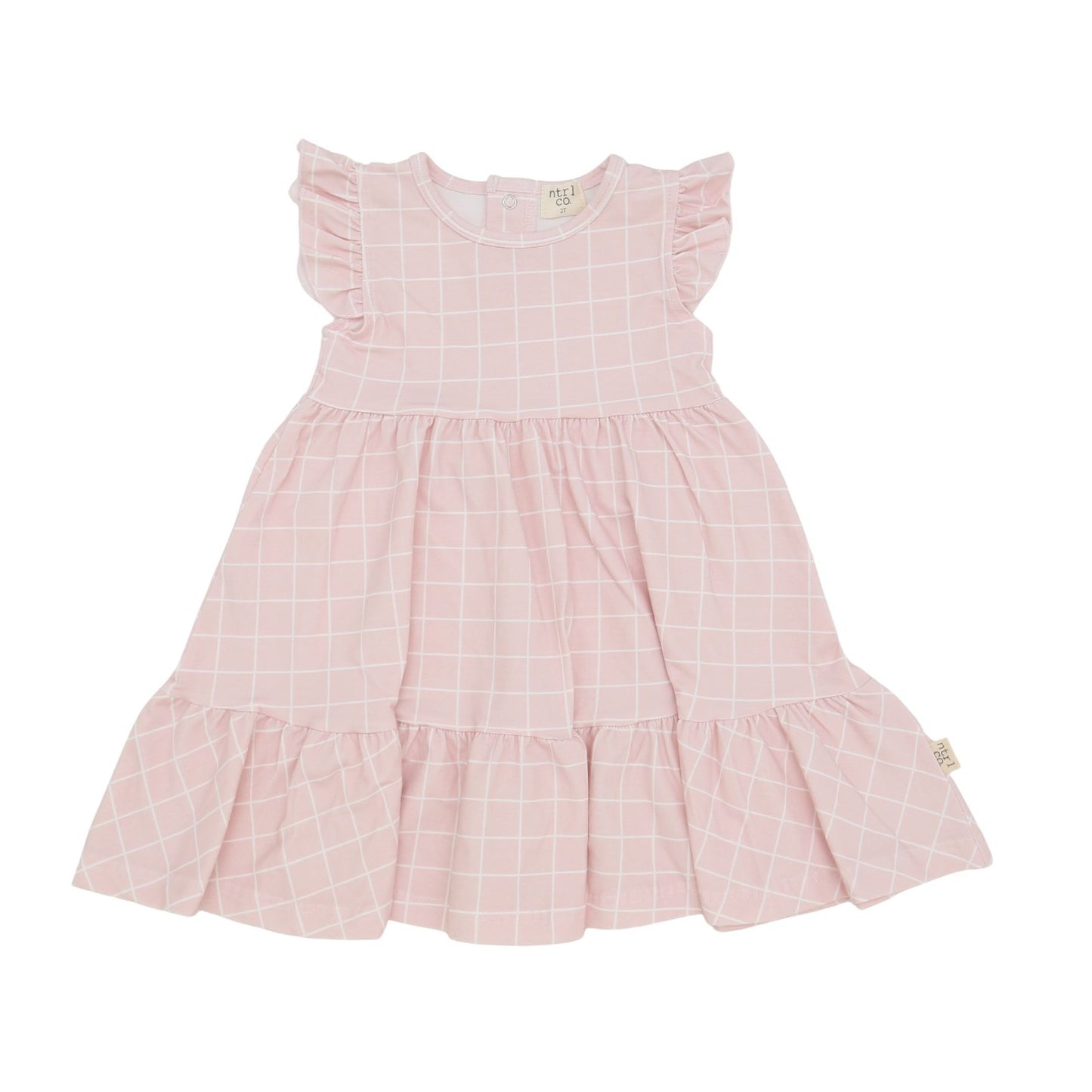 Ruffle Sleeve Dress, Barefoot Breeze, Ocean Grid