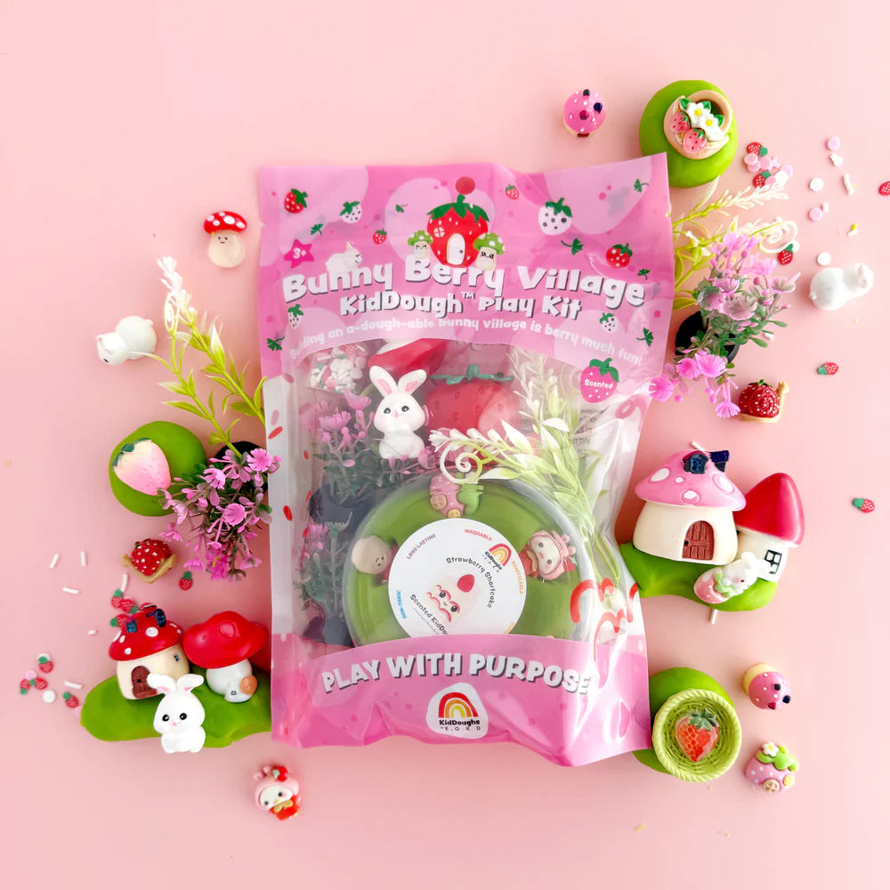 KidDough Play Kit, Berry Bunny Village