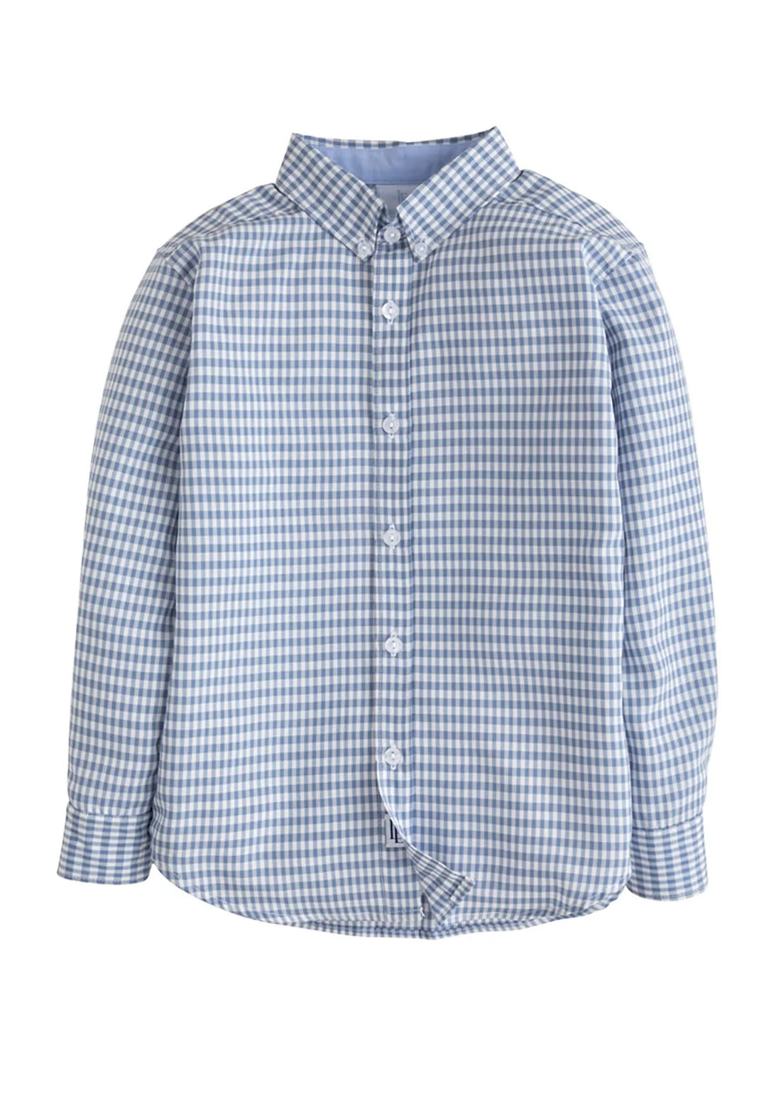 Button Down Shirt, Gray Blue Gingham