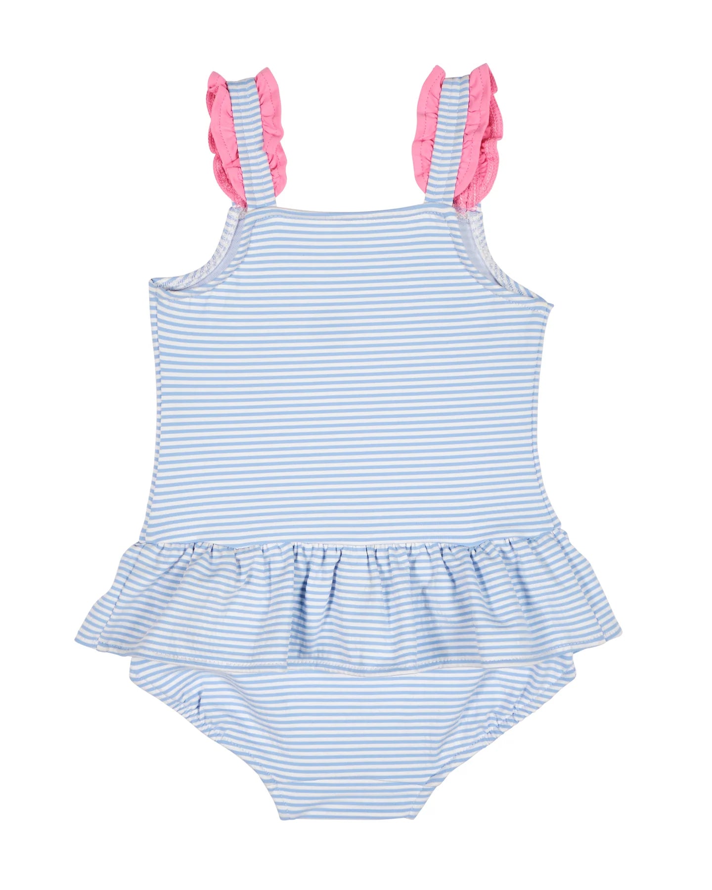Seersucker Swimsuit w/Flowers