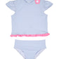 Cap Sleeve Rashguard Tankini w/Flower
