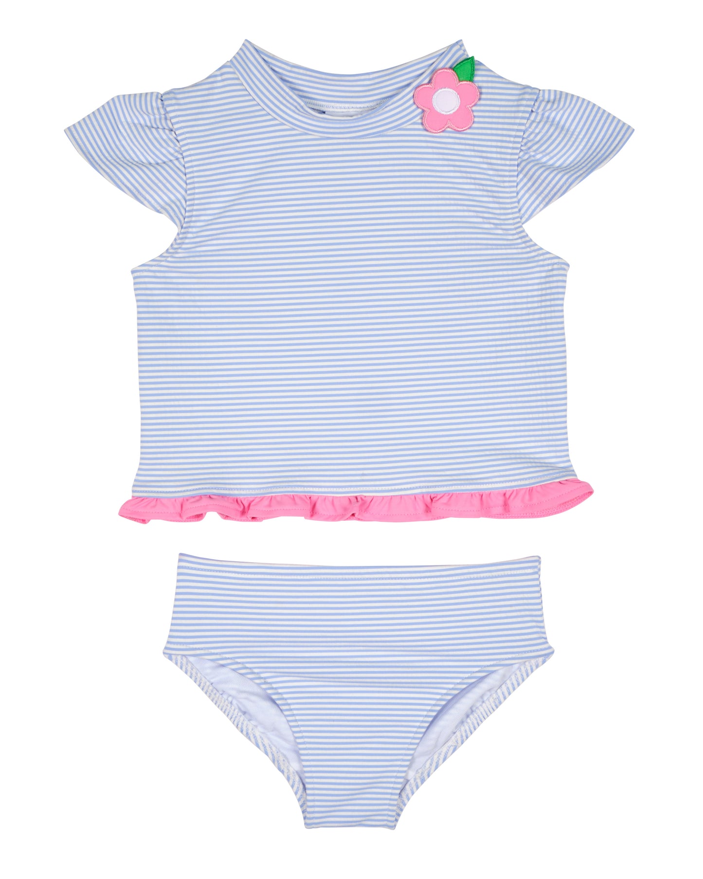 Cap Sleeve Rashguard Tankini w/Flower