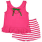 Knit Top w/Flower and Short Set