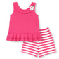 Knit Top w/Flower and Short Set