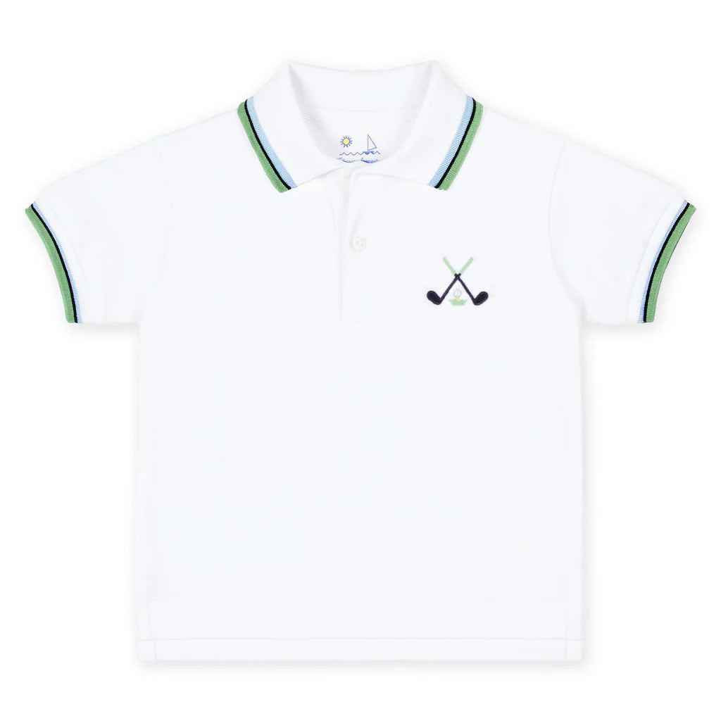 Knit Polo w/Golf Clubs