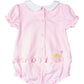 Stripe Knit Romper w/Flowers and Chick