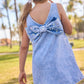 Crystal Heart Denim Bow Dress