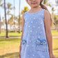 Crystal Heart Denim Bow Dress