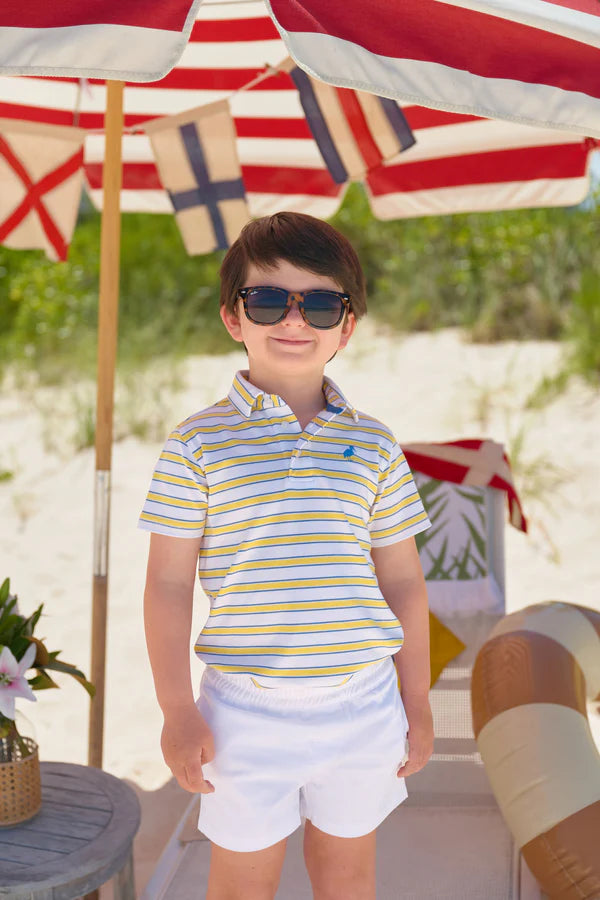 Prim & Proper Polo, Lake Claire Lines/Wood Boat Blue
