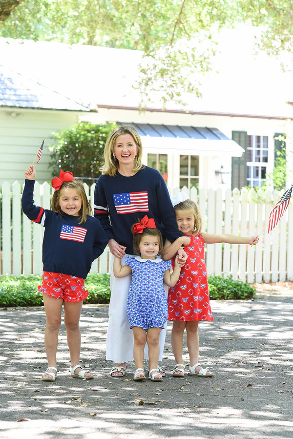 Women's Cissy Intarsia Sweater, Nantucket Navy, Flag