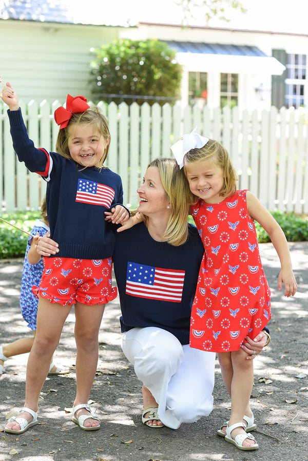 Seaton Intarsia Sweater, Nantucket Navy, Flag