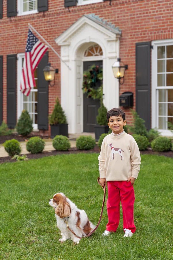 Isaac's Intarsia Sweater, Osprey Oatmeal w/Dog
