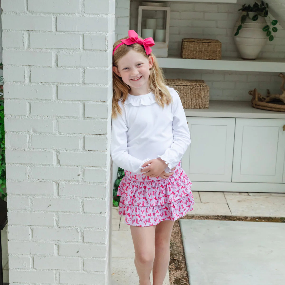 Maggie Tiered Skirt, Wild West Pink