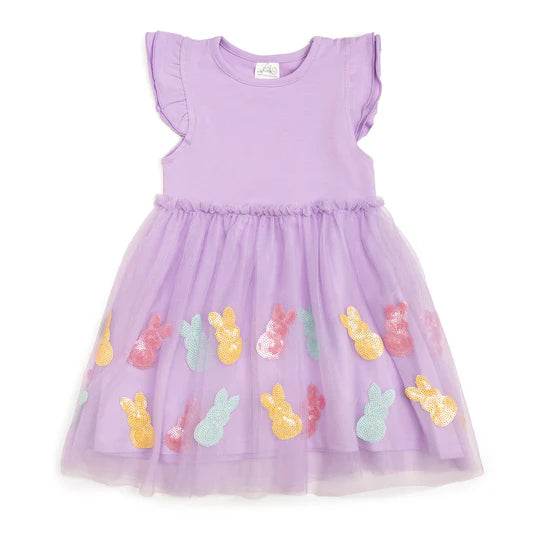Easter Peeps Flutter Sleeve Tutu Dress