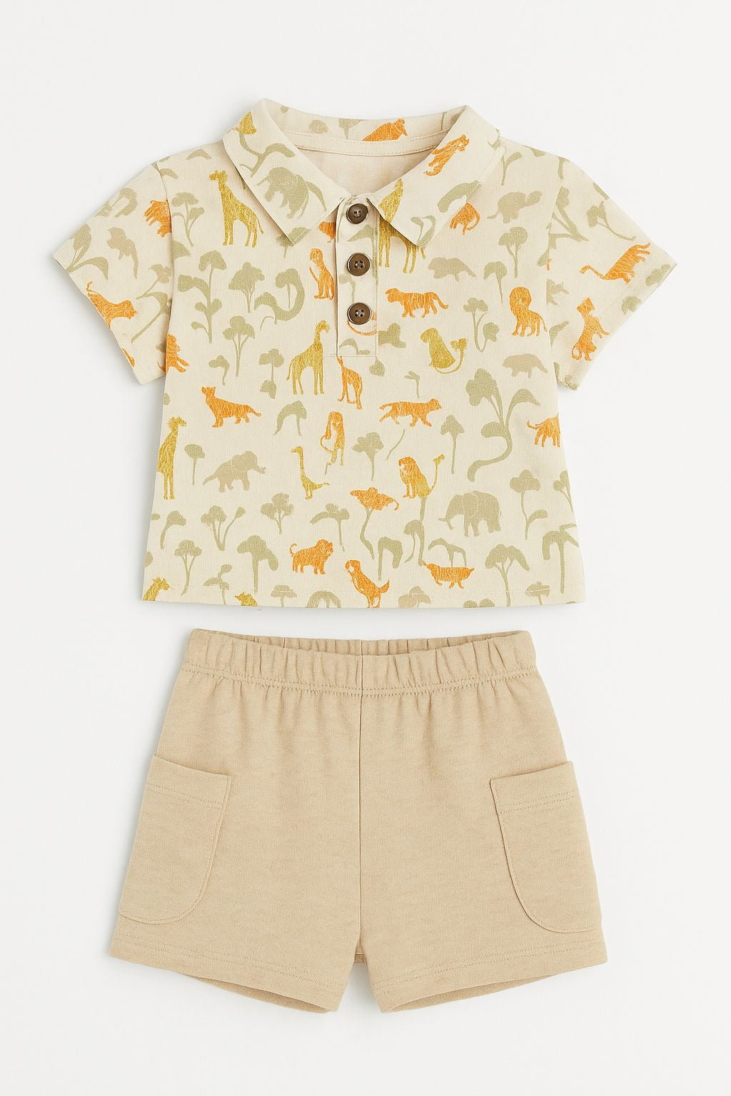 Jacob 2-Piece Polo & Shorts Set, Safari