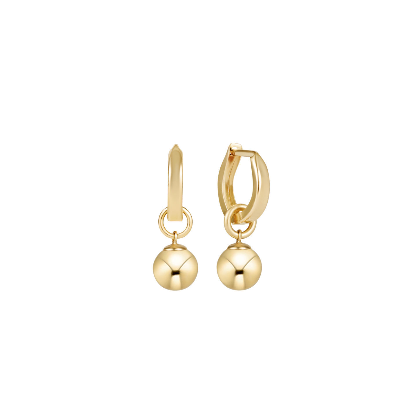 Huggie Gold 0.5" Hoop - Classic Gold 8mm Charm