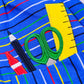 Stripe Knit Dress w/School Supplies