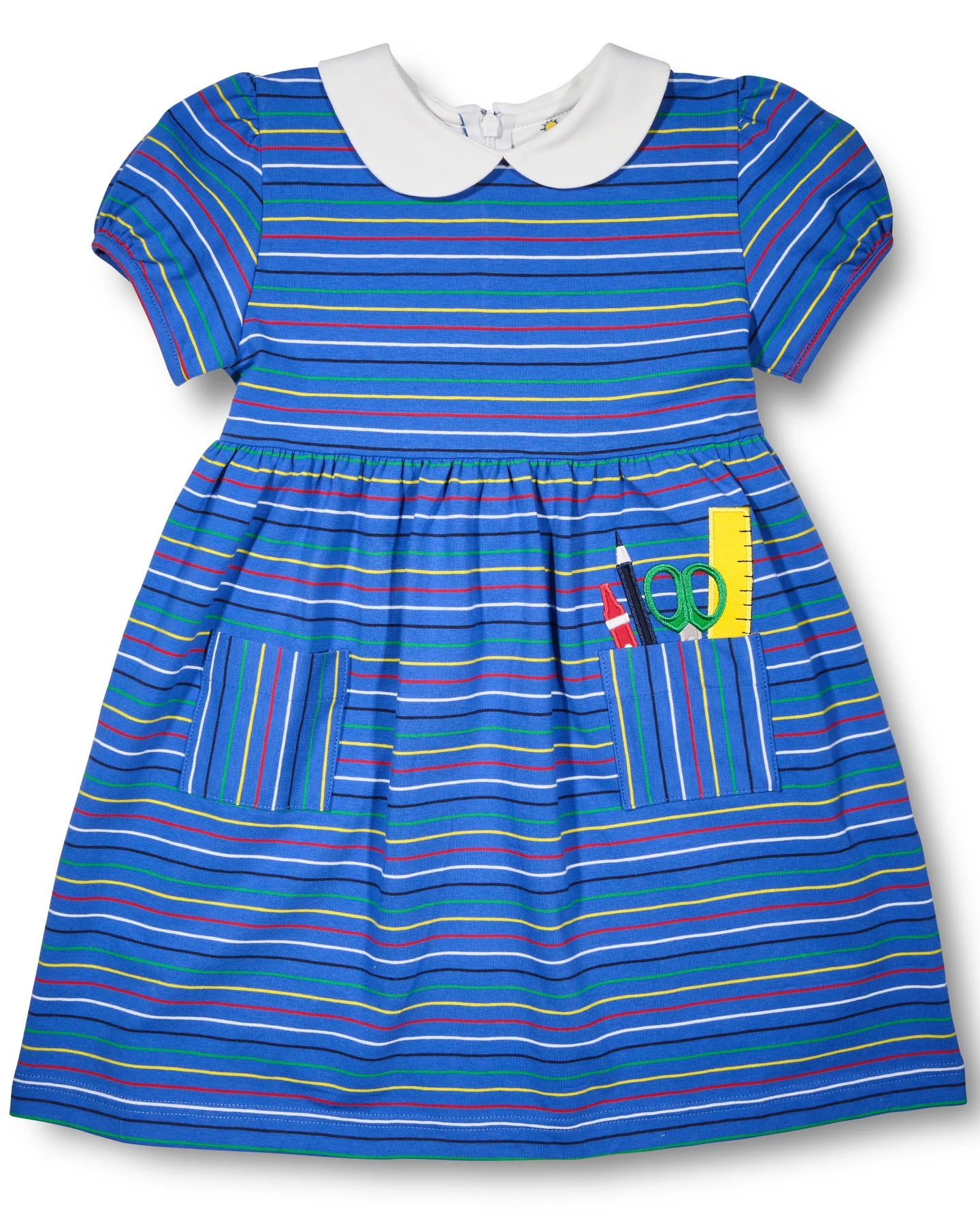 Stripe Knit Dress w/School Supplies