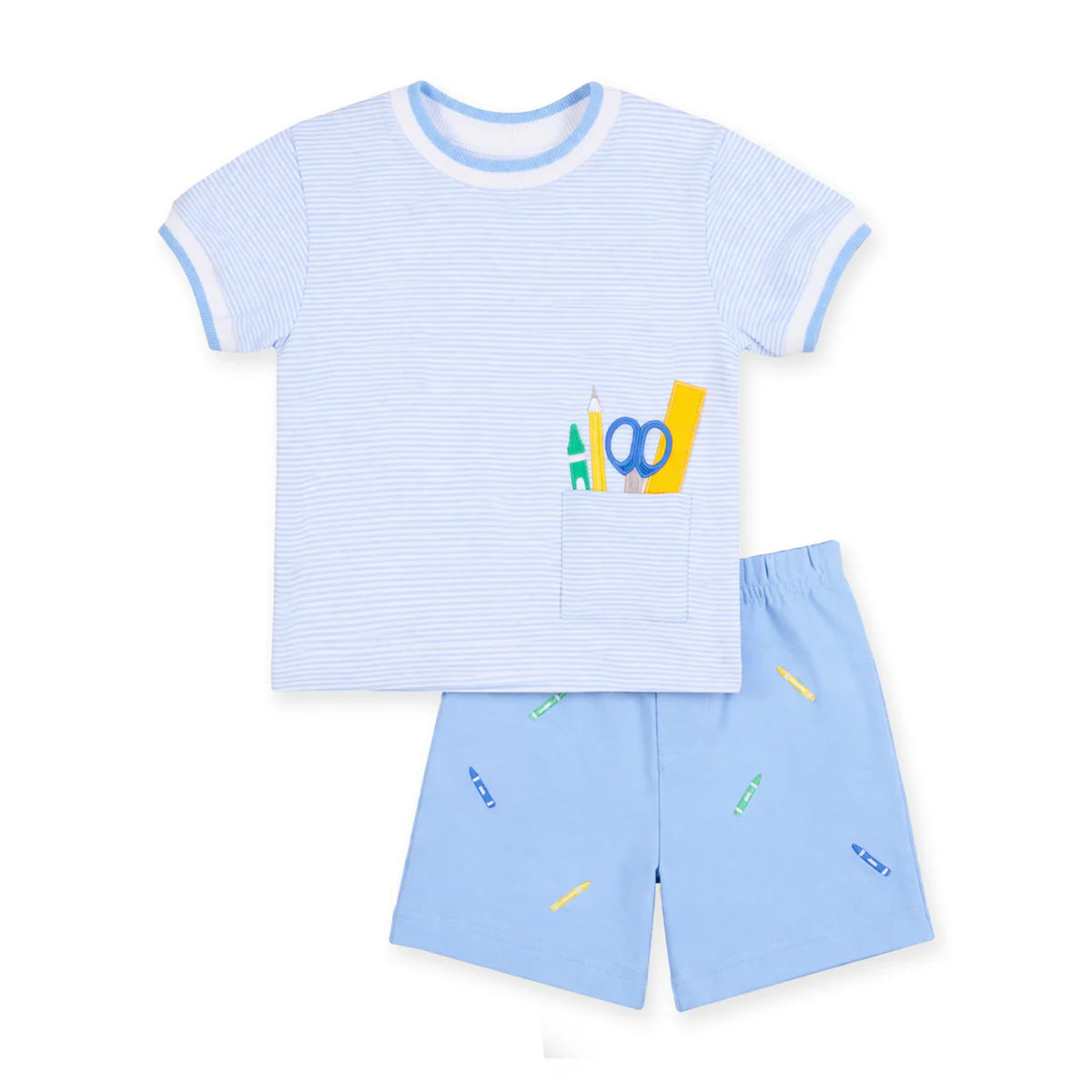 Boys Knit Short Set w/School Supplies
