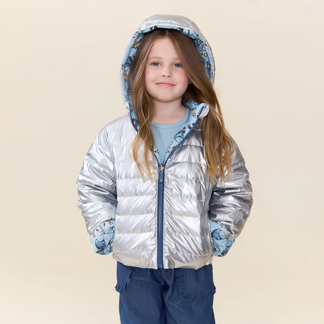 Reversible Jacket, Vintage Blue Butterflies