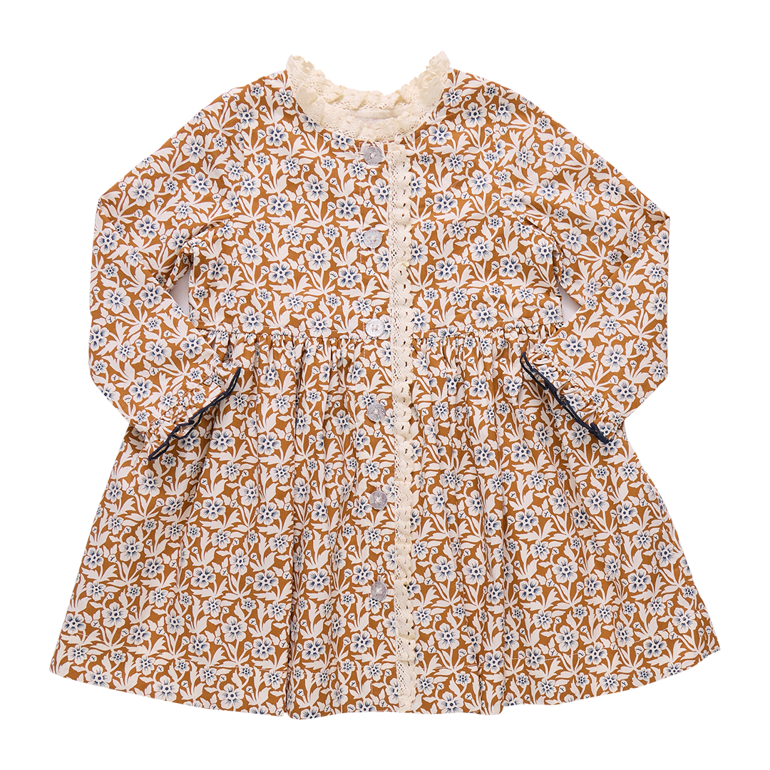 Autumn Dress, Gold Climbing Floral