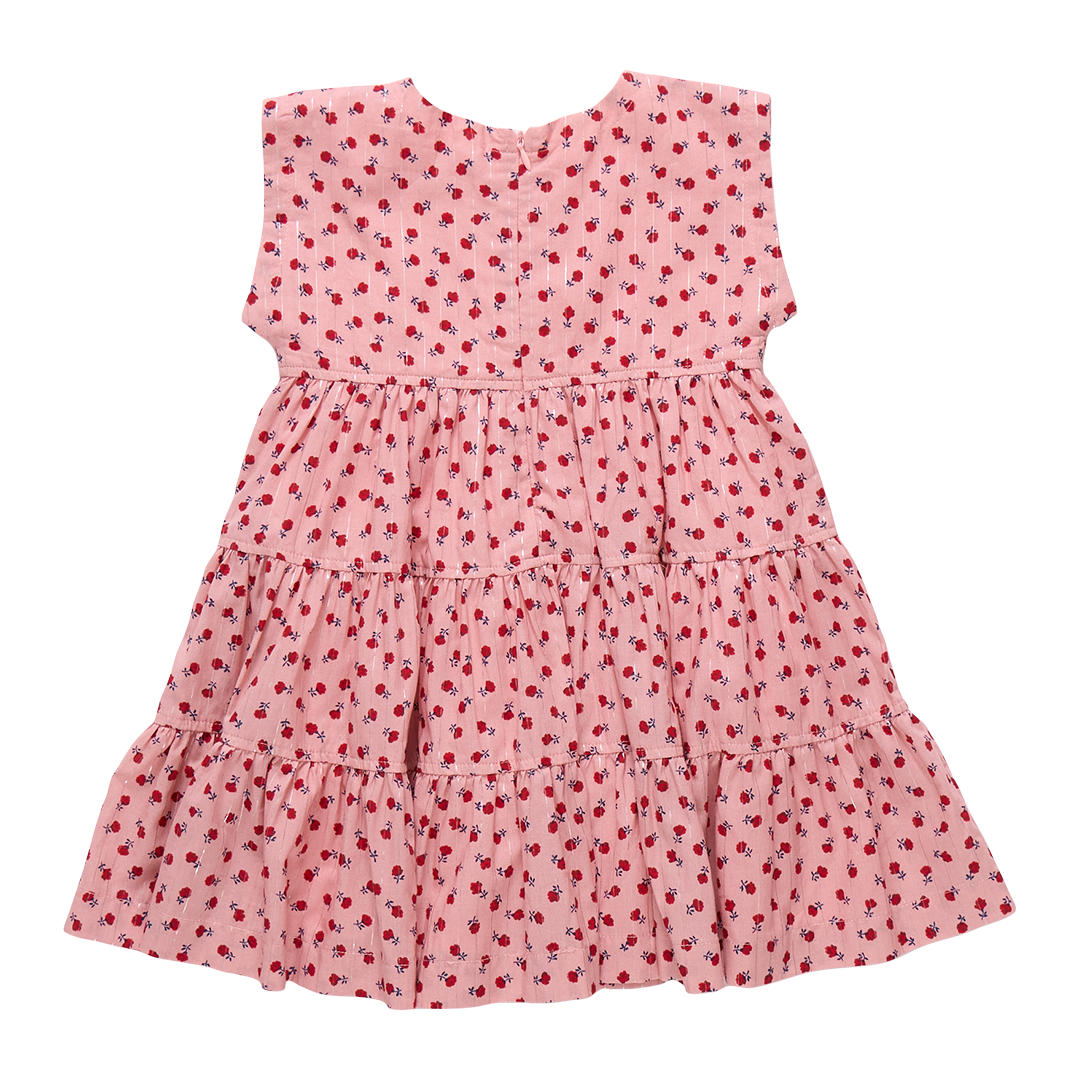 Peachy Dress, Pink Tiny Roses