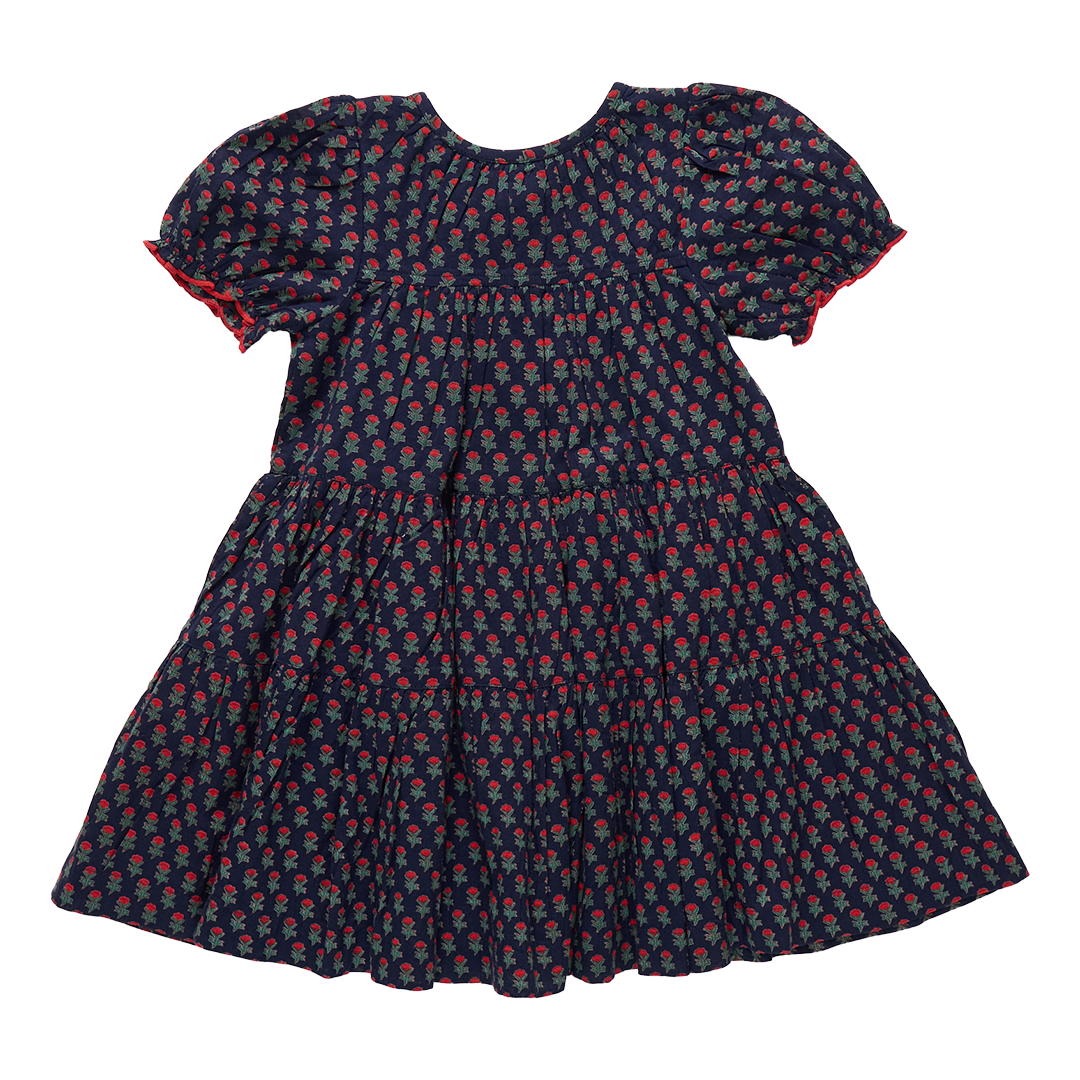 Elizabeth Dress, Navy Carnation