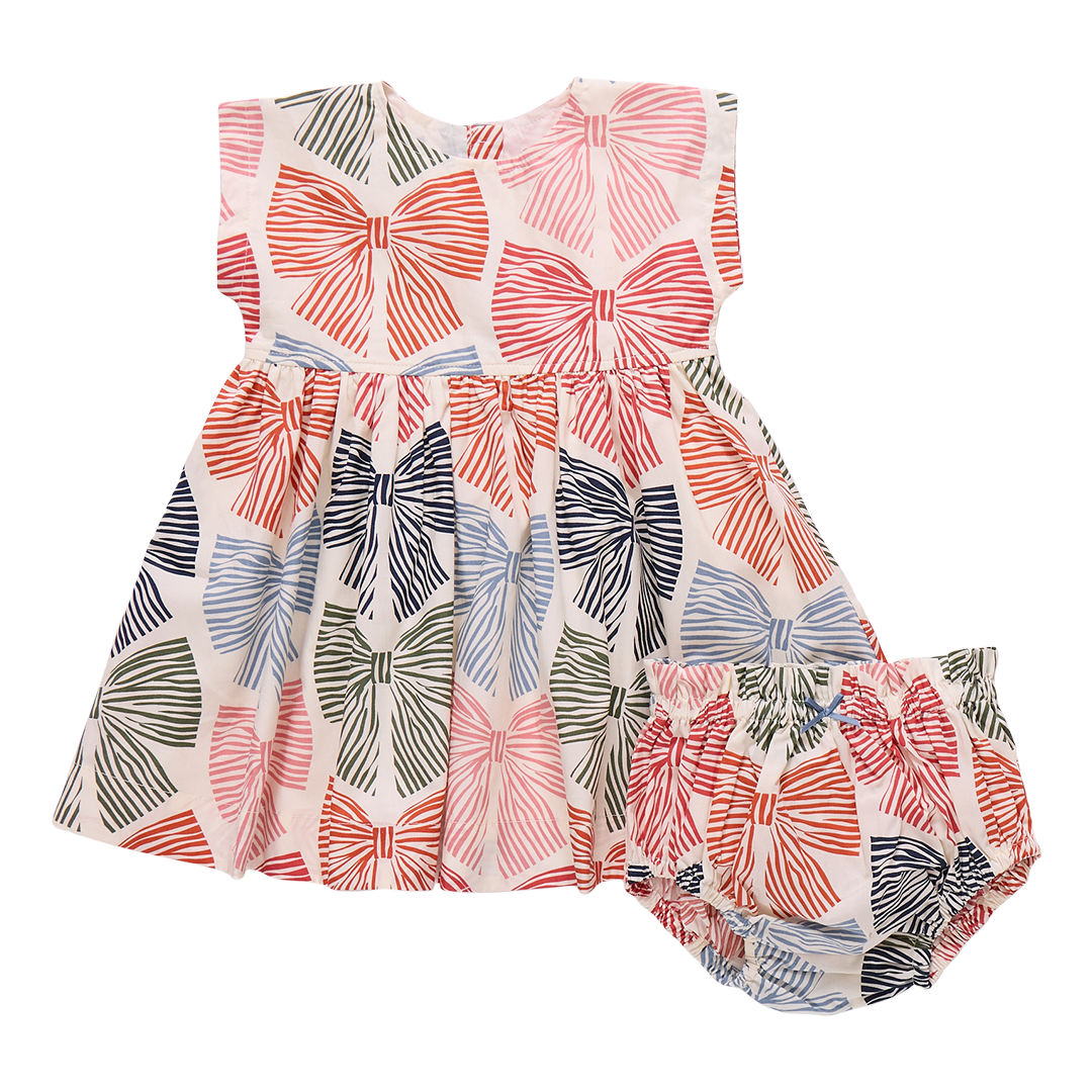 Adaline Dress, Striped Bows